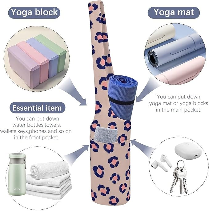 Meaudiwes Stylish Yoga Mat Bag for Women Exercise Mat Holder with Shoulder Strap Yoga Mats Totes Sports Storage Bag