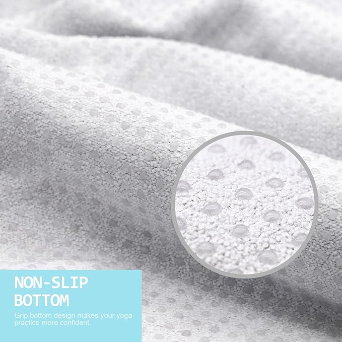 Eunzel Hot Yoga Towel, Non Slip Yoga Mat Towel Sweat Absorbent Printed Yoga Towel with Grip Dots for Hot Yoga, Pilates and Workout 72"x 24", Flower