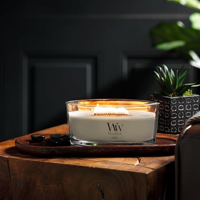 WoodWick Fireside™ Holiday Candle Gifts for Women and Men, 16 oz Ellipse Candle with Crackling Wick