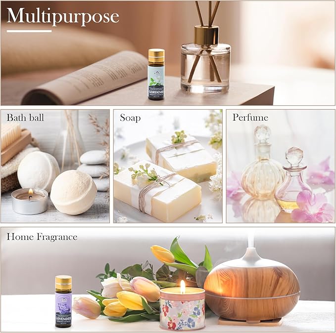 Essential Oil Set, 40 Pcs Aromatherapy Essential Oils for Diffusers for Home, 5ML Fragrance Gift Set for Skin Care, Humidifier, Laundry, Massage, Candle and Soap Making