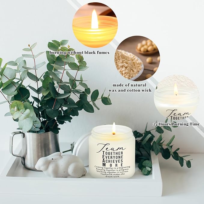 Fumete 10 Pcs Jars Scented Soy Candles 3.5 oz May You Be Proud of The Difference Candles Valentines Team Thank You Gifts Employees Coworker Appreciation Volunteers Nurse Teachers(White,Team)