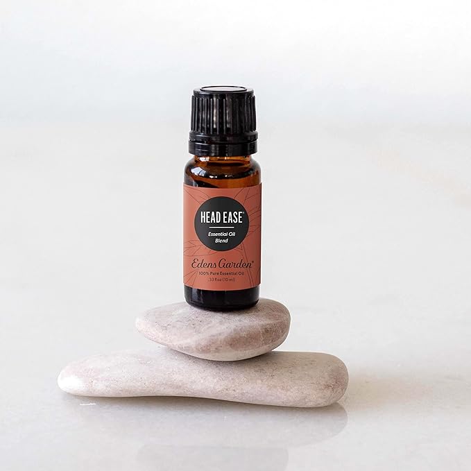 Edens Head Ease Essential Oil Blend- 100% Pure Premium Grade, Undiluted, Natural, Therapeutic, Aromatherapy, The Best for Diffusing, Skin, Face, Humidifiers 10 ml (.33 fl oz)