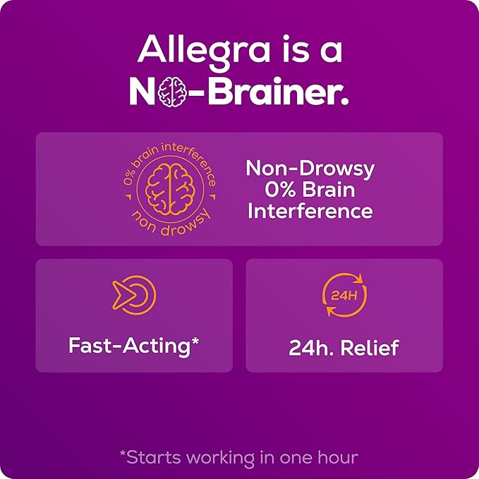 Allegra Adult 24-Hour Allergy Relief Gelcaps, Non-Drowsy Indoor and Outdoor Allergy Medicine, 180 mg Fexofenadine HCI Antihistamine Pill, 60 Count Plus 1 Count Travel Pack
