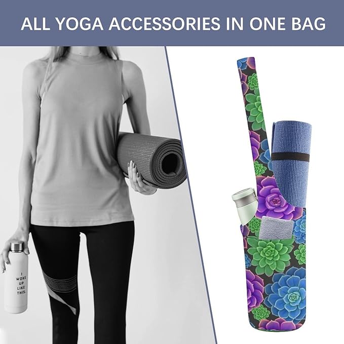 Aiyoolee Yoga Mat Bag for Women with Large Pocket, Yoga Gifts Accessories with Adjustable Shoulder Strap for Workout Stuff