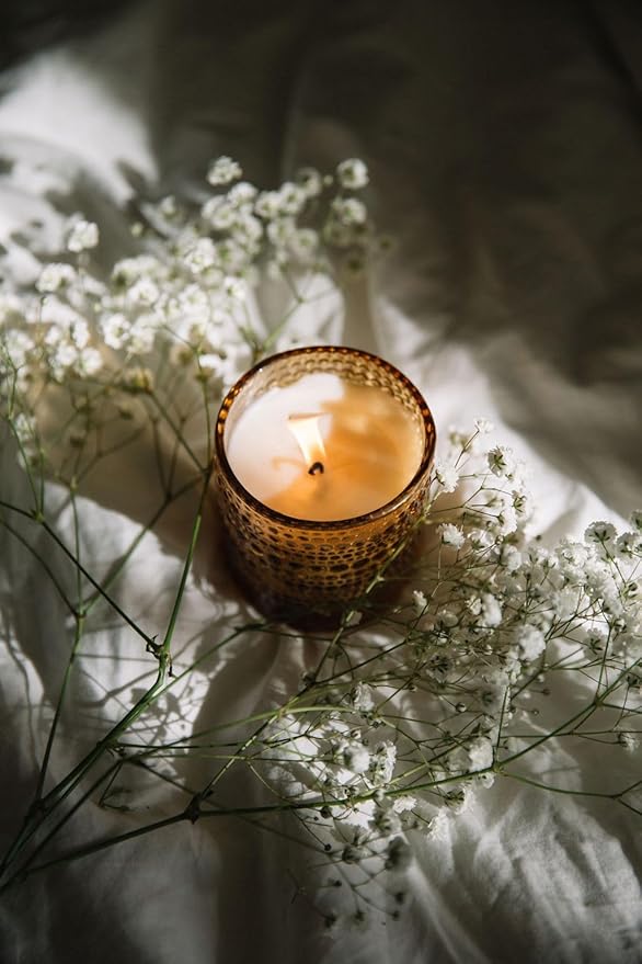 Bluecorn Aromática Scented Candle, White Lily Fragrance with Soft Foliage & Violet, Vegan Coconut Wax Candle, Long Lasting Candle for Home Decor, Gifts for Women & Men, American Made, 11 Oz Jar