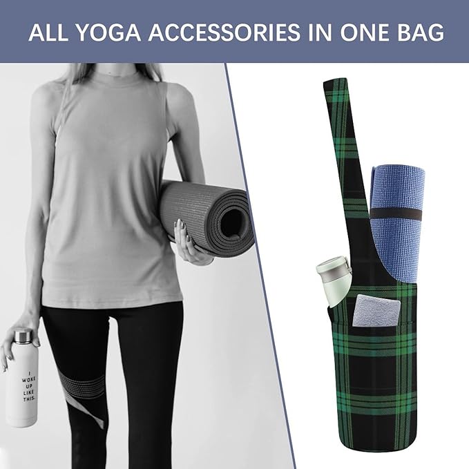 Aiyoolee Yoga Mat Bags, Large Tote Yoga Mat Carrier Holder with Water Bottle Pocket, Adjustable Shoulder Strap Storage Bag