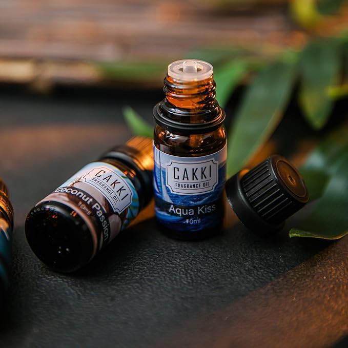 Summer Essential Oils for Diffusers for Home, CAKKI Fragrance Oils Set, 6X10ml with Coconut Passion, Plumeria, Pina Colada, Aqua Kiss, Bali Island, Strawberry, Aromatherapy Oils, for Candles Making