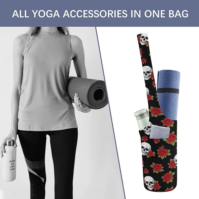 Meaudiwes Large Yoga Mat Bag Fit Most Size for Ladies Yoga Mats Carrier Bags Multi-Functional Exercise Mat Holder Storage Bag
