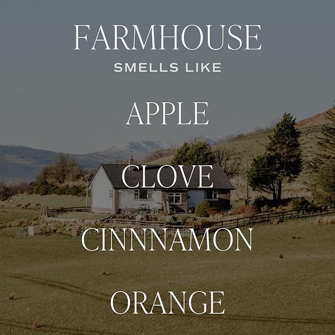 Sweet Water Decor Farmhouse Scented Soy Candles – Apple, Orange, Pumpkin, Cinnamon, Nutmeg, Ginger, Vanilla – Cozy Aroma – 50 Hour Burn – 12oz Tinted Glass Jar for Home Decor and Bedroom Decor