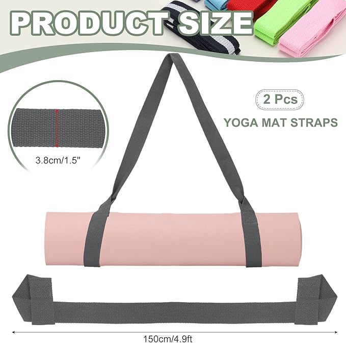 YELARXI Yoga Mat Straps for Carrying, Adjustable Exercise Mat Sling Holder Multi Purpose Mats Carrier