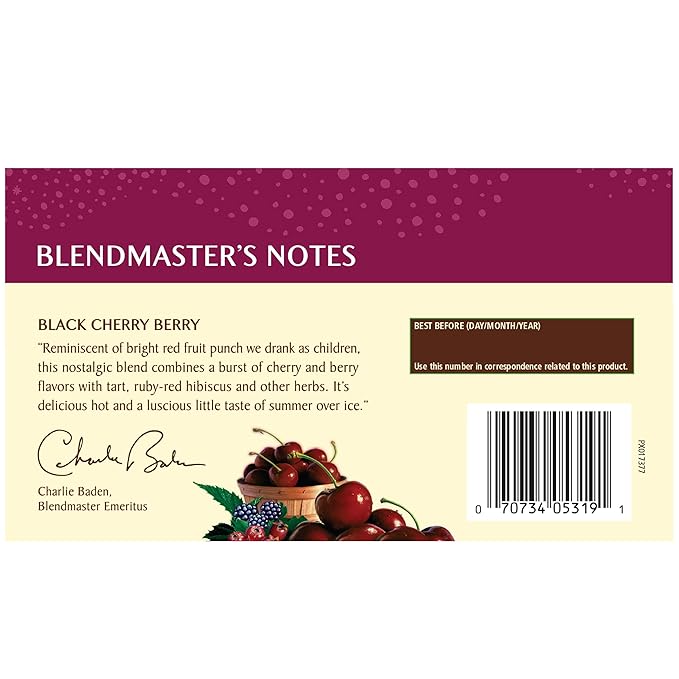 Celestial Seasonings Herbal Tea Bags, Black Cherry Berry, Flavored Tea Bags, 20 Count (Pack of 6)