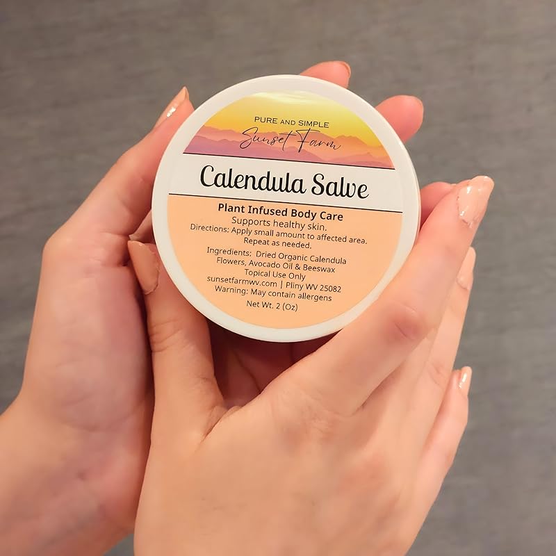 Calendula Salve for Smooth, Happy Skin | Organic, Non-GMO, Small-Batch Herbal Balm | Family Made in WV | 2 oz Jar