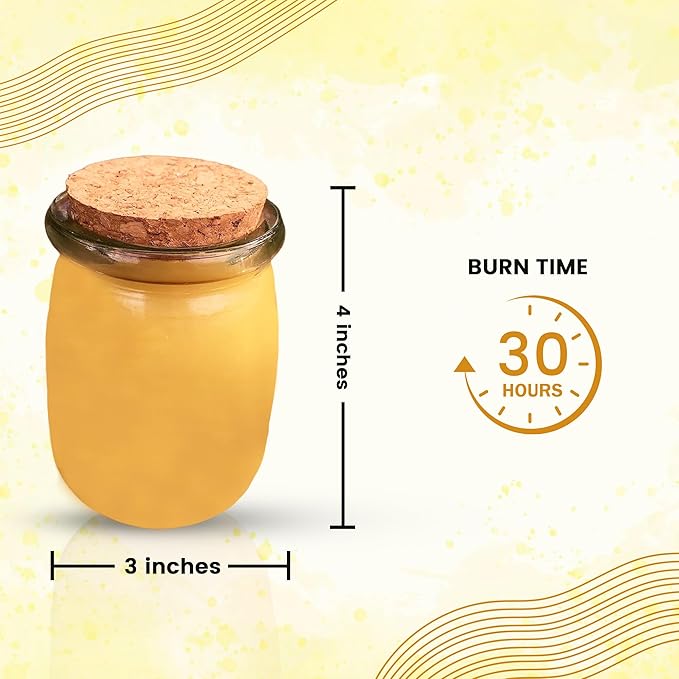 BeeTheLight Beeswax Jar Candle - 100% Pure USA Bees Wax in Glass Container - Vanilla Honey