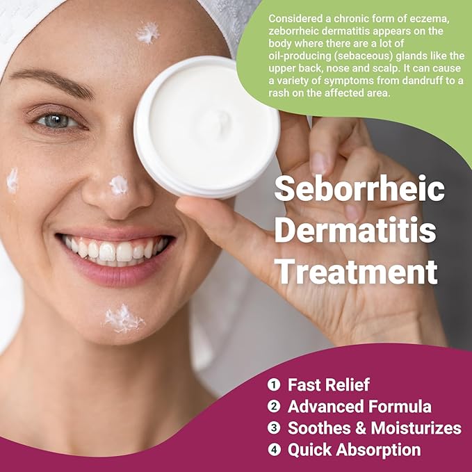 ishancare Seborrheic Dermatitis Cream, Maximum Strength Treatment for Psoriasis, Folliculitis, Dermatitis, Dandruff, Fast Relief for Itching, Redness, Irritation, Scaling, 3.53 Oz