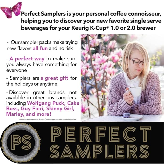Crazy Cups Perfect Samplers Dark Roast Coffee Pods Variety Pack, Strong Bold Coffee & Dark Roast Blends, Dark Roast Coffee Pods for Keurig K Cups Machines, Coffee Sampler 30 Count