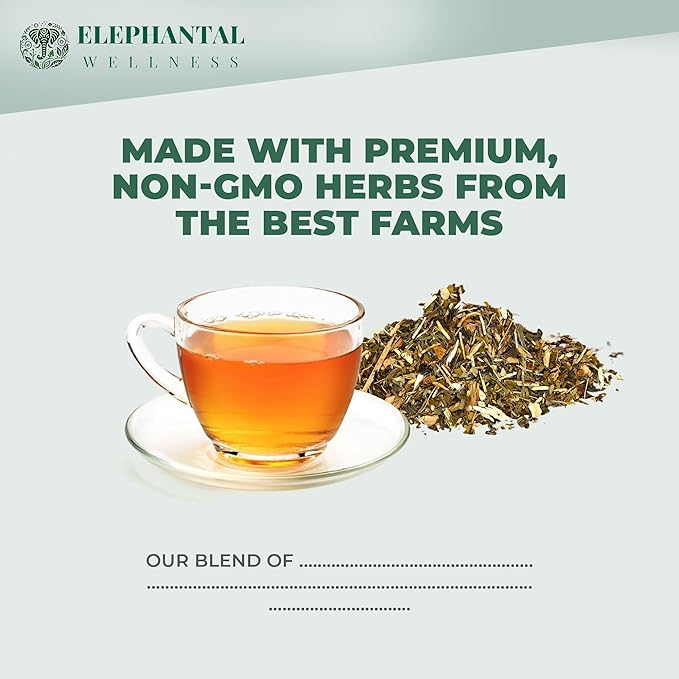 Elephantal Wellness Premium Kidney Herbal Tea | Urinary Tract & Kidney Support with Dandelion, Gravel Root, Goldenrod & Marshmallow | Handmade, Caffeine-Free, Non-GMO Loose Leaf Blend, 2oz, 20 Servings