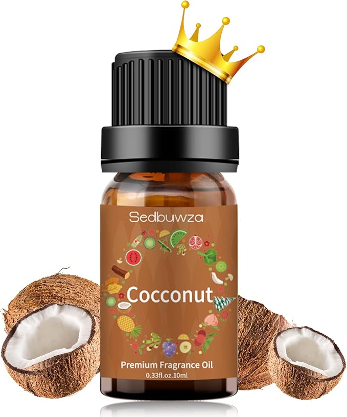 Sedbuwza Coconut Essential Oil, Pure Organic Coconut Fragrance Oil for Diffuser, Humidifier, Soap, Candle, Perfume
