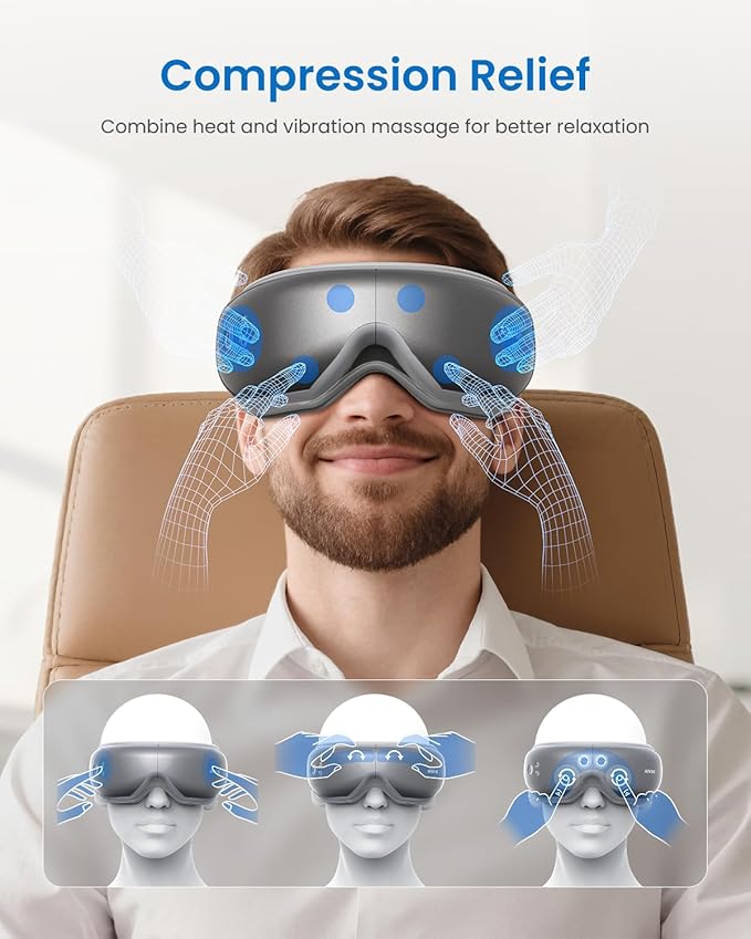 RENPHO Eye Massager with Heat, Valentines Day Gifts for Her Him Birthday Gifts for Women Mom, FSA Eligible HSA Eye Mask for Migraine,Sleep Mask for Dry Eyes Relax, Reduce Strain for Men Dad Eyeris 1