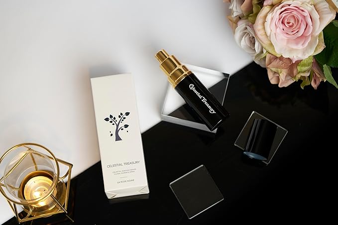 Blessed Floral Essence Spray - La Rose Noire - Distilled Liquid from Five Elements Vitality Aqua with Sacred Plant Concoction - Throat Comfort, Vocal Health, Self Expression - 30ml
