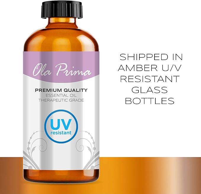 Ola Prima Ginger Essential Oil Therapeutic Grade for Aromatherapy, Diffuser, Lymphatic Massage, Hair, Skin – 4 fl oz Dropper