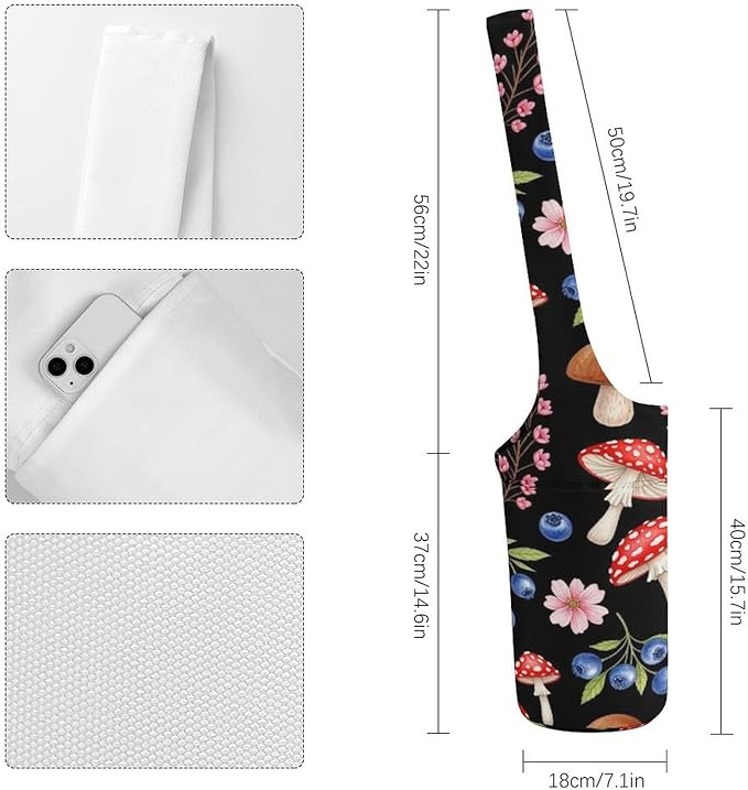 Aiyoolee Women's Portable Yoga Mat Bag Single Shoulder Carrier with Pocket for Gym Yoga Workout Travel