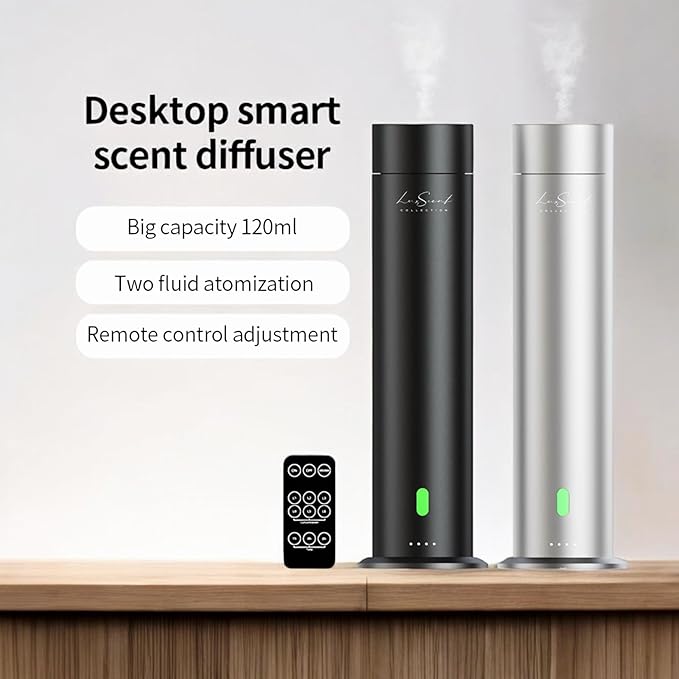 Wireless Aroma Diffuser with 150mL Christmas Scent Oil 3-Pack Included - for up to 1000sq. ft Coverage - Hotel Scent Diffuser - Remote Control - Home Luxury Essential Oil Diffuser - Aromatherapy
