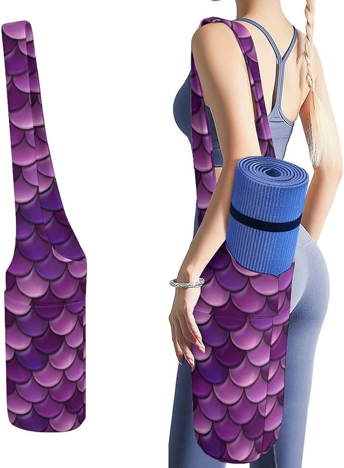 Meaudiwes Large Size Yoga Mat Bag with Long Strap, Yoga Mats Carrier Storage Bag, Exercise Mat Holder Accessories