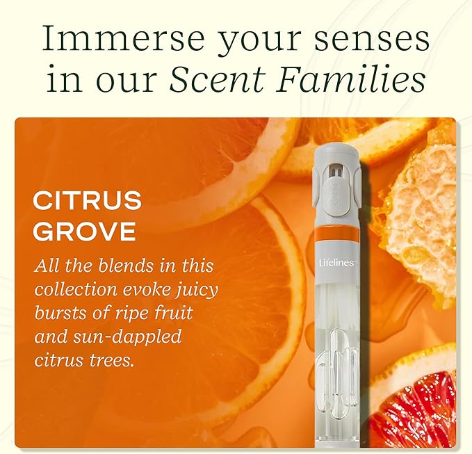 Lifelines Pen Diffuser, Citrus Grove - 1mm Black Ballpoint Pen with Scented Essential Oil Blends – Aromatherapy Diffuser & Sensory Immersion Diffuse Aroma As You Write