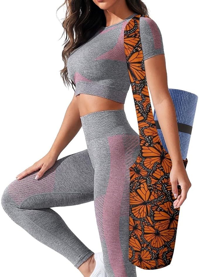 Meaudiwes Large Size Yoga Mat Bag with Long Strap, Yoga Mats Carrier Storage Bag, Exercise Mat Holder Accessories