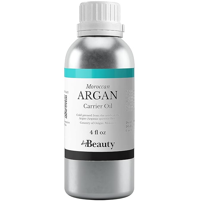 Bulk Argan Oil - 4 Fl Oz Large Size Bottle - Natural, Cold Pressed, 100 Percent Pure Argan Oil for Homemade Hair, Face and Skin Products - Light Aceite de Argan Carrier Oil