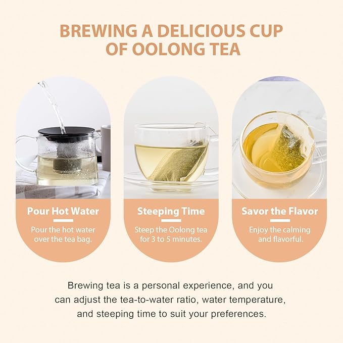 Soeos Organic Oolong Tea, 200 Tea Bags (2 Pack), Low Caffeine, Perfect Alternative to Coffee, Hot and Cold Brew, Fresh and Healthy Oolong Tea