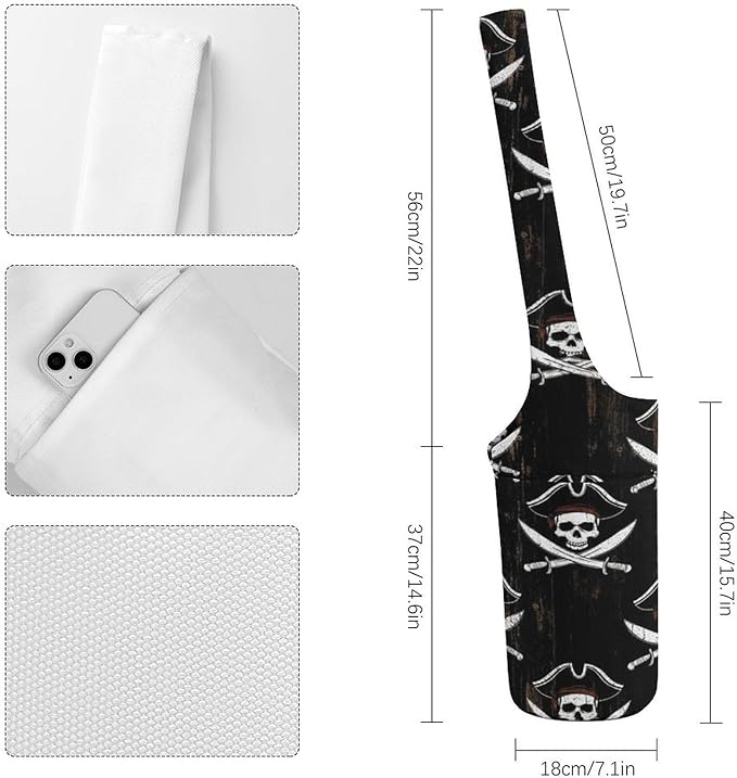 Aiyoolee Yoga Mat Bags, Large Tote Yoga Mat Carrier Holder with Water Bottle Pocket, Adjustable Shoulder Strap Storage Bag
