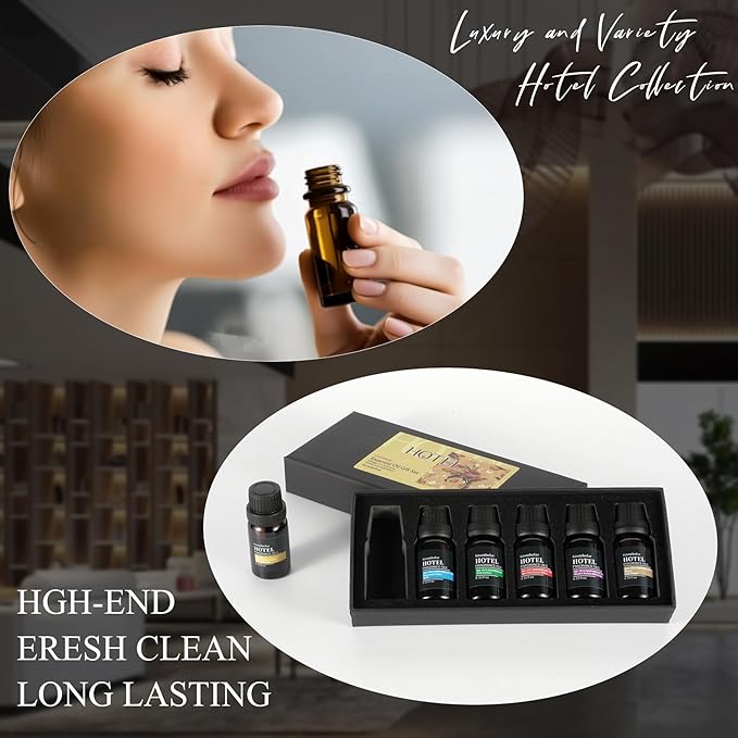 Essential Oils Set-Hotel Collection Diffuser Oil Gift Set,Premium Essential Oil for Diffusers, Home Care, Fragrance, Humidifiers (Hotel scent-6Pcs*0.68oz Set)