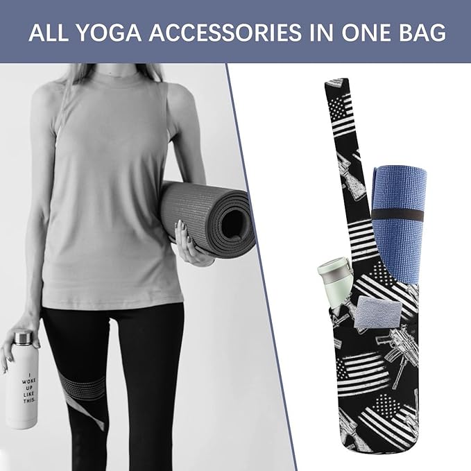 Aiyoolee Yoga Mat Bag for Women with Large Pocket, Yoga Gifts Accessories with Adjustable Shoulder Strap for Workout Stuff