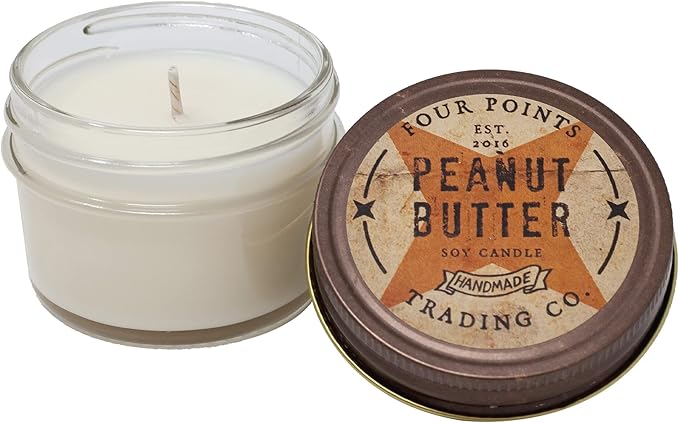 Peanut Butter Scented Candle, 4 Oz. Handcrafted Soy Wax Candles for Men & Women, Fragrant Aromatherapy Candle with Jar, Unique Room Scents, Relaxing Home Essentials for Mom, Daughter or Friend