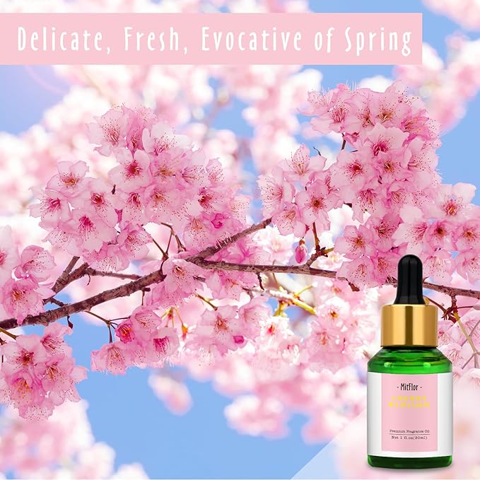 Cherry Blossom Fragrance Oil, MitFlor 30ml Essential Diffuser Oil, Premium Fragrance Oil for Soap & Candle Making, Floral Scents for Home Fragrance