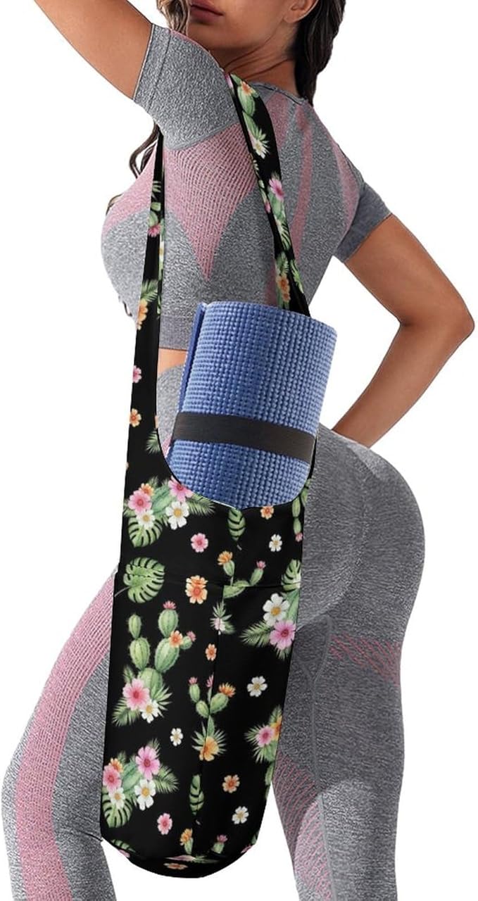 Meaudiwes Stylish Yoga Mat Bags Sports Yoga Totes Fits Most Size Mats Exercise Mat Carrier Storage Bag Yoga Gifts for Women