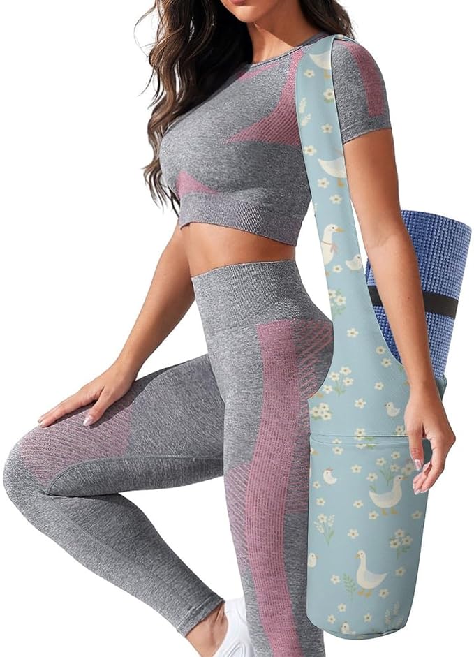 KKdskkds Vintage RoseYoga Mat Bag Large Opening Long Tote Yoga Mat with Pocket Fit Most Size Mats