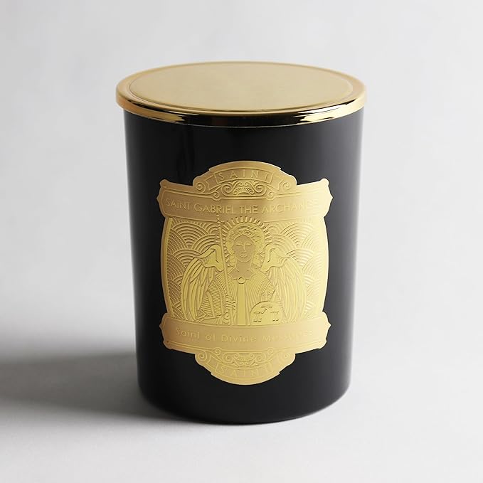 SAINT Gabriel The Archangel Scented Candle with Prayer and Prayer Coin, Saint of Divine Messages, Soy Coconut Aromatherapy Candle with 80 Hour Burn Time, Special Edition