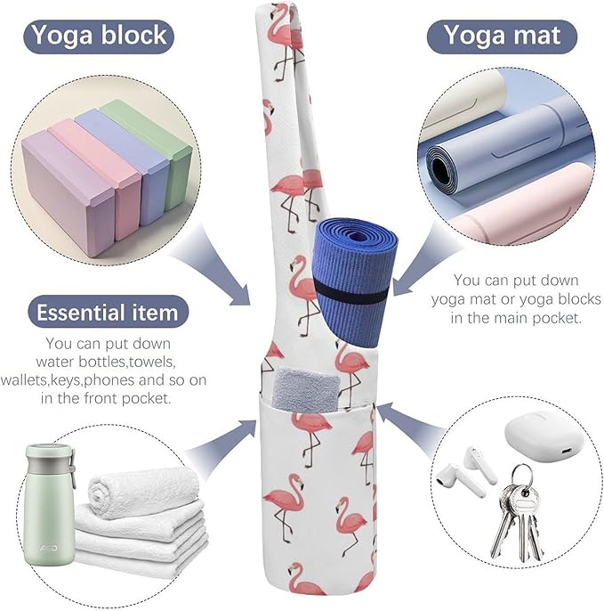 Meaudiwes Large Yoga Mat Bag Fit Most Size for Ladies Yoga Mats Carrier Bags Multi-Functional Exercise Mat Holder Storage Bag