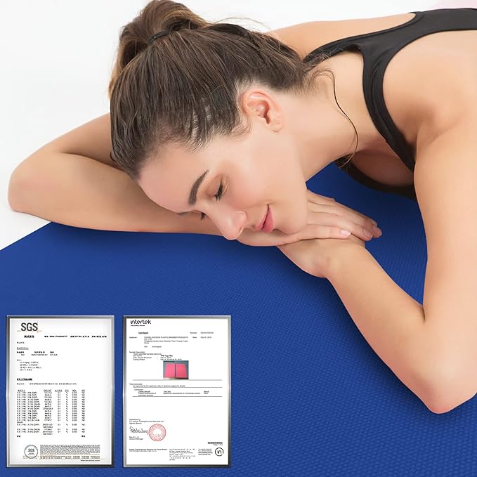 Hatha Yoga Thick TPE Yoga Mat 72"x 27"x1/3 inch Non Slip Eco Friendly Exercise Mat for Yoga Pilates & Floor Workouts