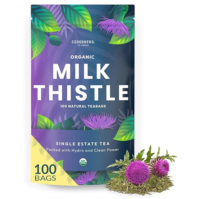 Organic Milk Thistle Tea-100 Tea Bags | Organic Herbal Tea From Single Origin | Eco-Friendly Tea Bags | Non-GMO Caffeine Free Tea With Zero Sugar | Cederberg Tea Company
