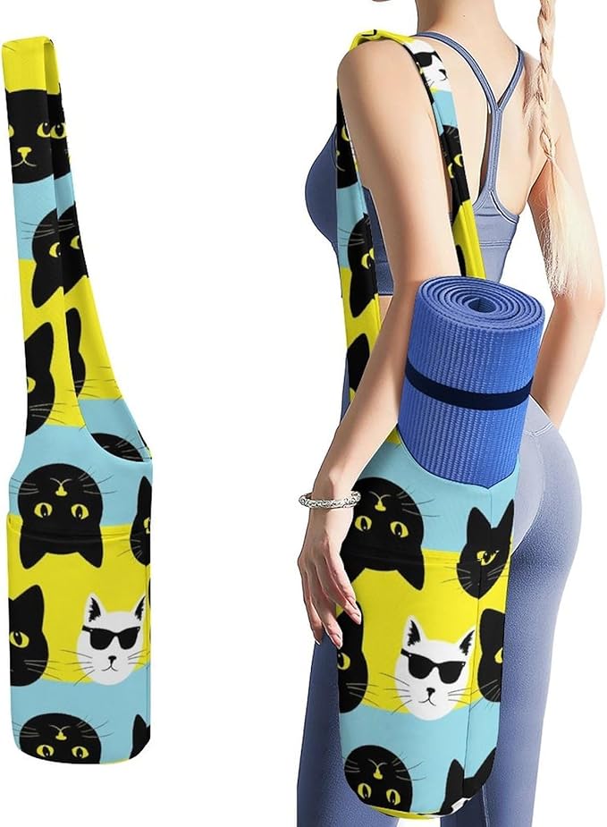 Aiyoolee Yoga Mat Bag for Women with Large Pocket, Yoga Gifts Accessories with Adjustable Shoulder Strap for Workout Stuff