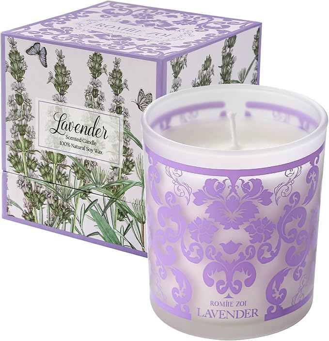 ROMIIE ZOI Scented Candle - Lavender - 6oz Aromatherapy Soy Wax Jar Candle for Home, Gifts for Women - 170g