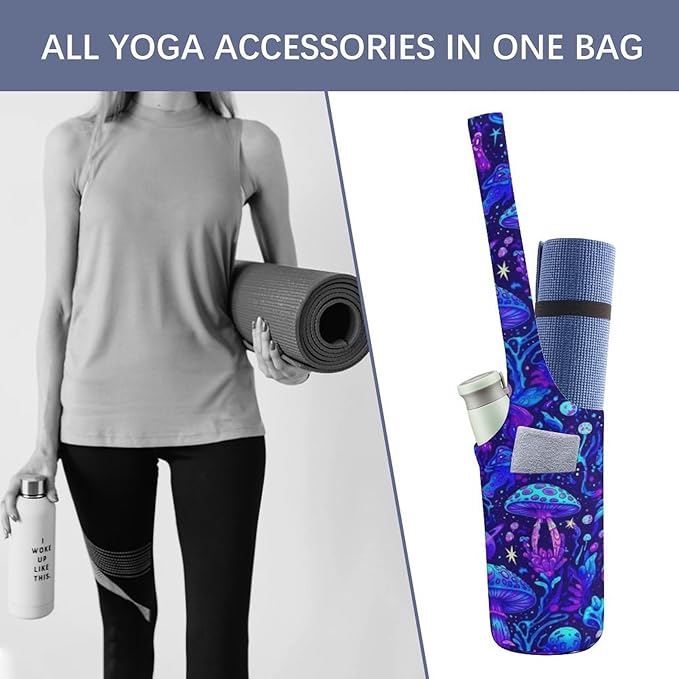 Meaudiwes Large Yoga Mat Bag Fit Most Size for Ladies Yoga Mats Carrier Bags Multi-Functional Exercise Mat Holder Storage Bag