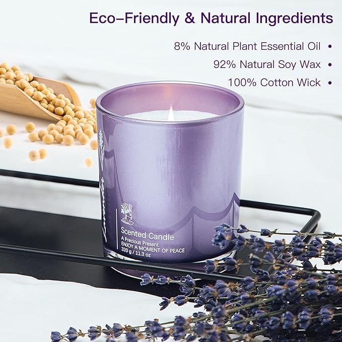 Lavender Candles for Home Scented, 2 Pack 23oz Large Jar Aromatherapy, Highly Fragranced Scented Candle Set, Candles Gifts for Women, Mom, Healing & Luxury Candle for Home