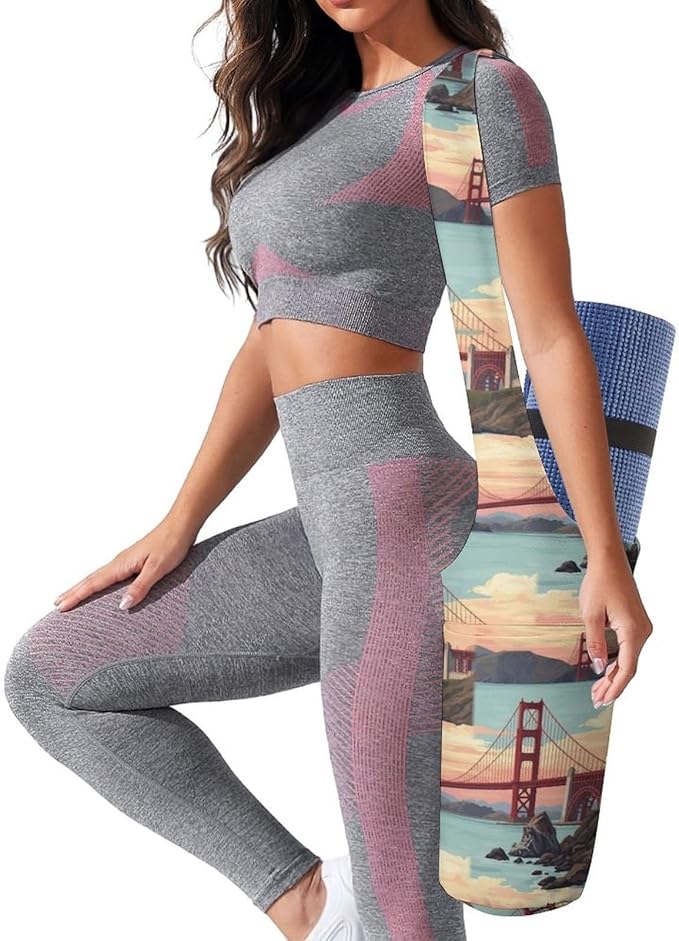 Aiyoolee Yoga Mat Bag for Women with Large Pocket, Yoga Gifts Accessories with Adjustable Shoulder Strap for Workout Stuff
