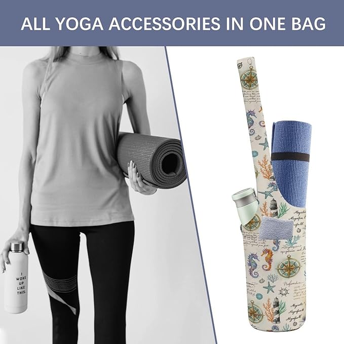 KKdskkds Lovely Pig And HeartYoga Mat Bag Large Opening Long Tote Yoga Mat with Pocket Fit Most Size Mats
