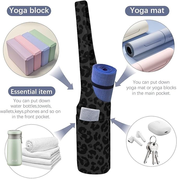 Meaudiwes Large Size Yoga Mat Bag with Long Strap, Yoga Mats Carrier Storage Bag, Exercise Mat Holder Accessories