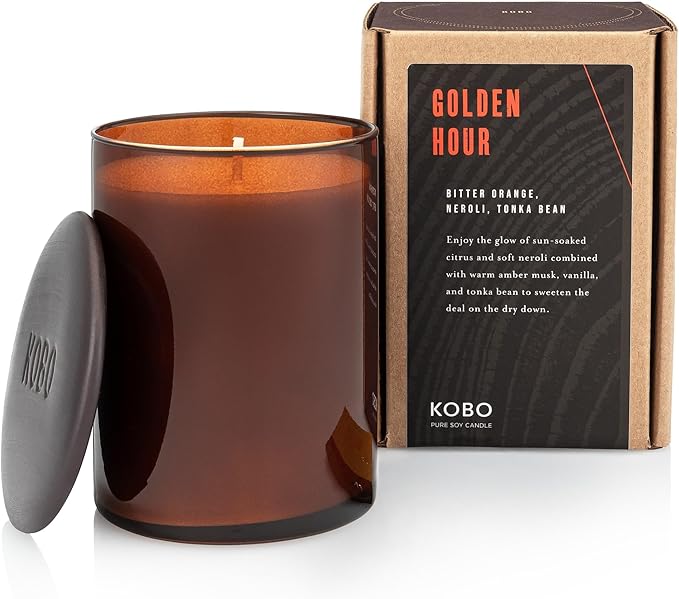 KOBO Renaissance Man Scented Candle (15 oz) | 100% Pure Soy Wax Candles | Jar Candle Hand-Poured in USA | All Natural, Long Lasting 100 Hour Burning Candles | Scented Candles for Home